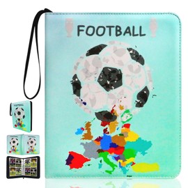 Card Collector Album, 4 Pockets, 50 Pages, Capacity for 400 Cards, Album for Trading Cards, Trainer Trading Card Albums, Store Trading Cards, Board Game Cards. (Football-M)