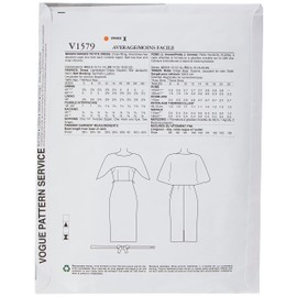 Vogue Patterns 1579 E5, Misses Petite Dress, Sizes 14-22, TISSUE Multicoloured, 20 x 0.5 x 25 cm