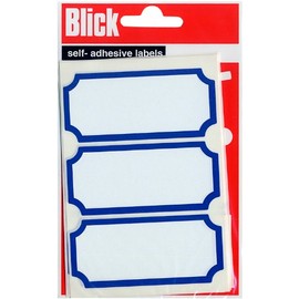 Blick 34 x 75mm Name Badge Label Pack - Blue Border (21 Labels)