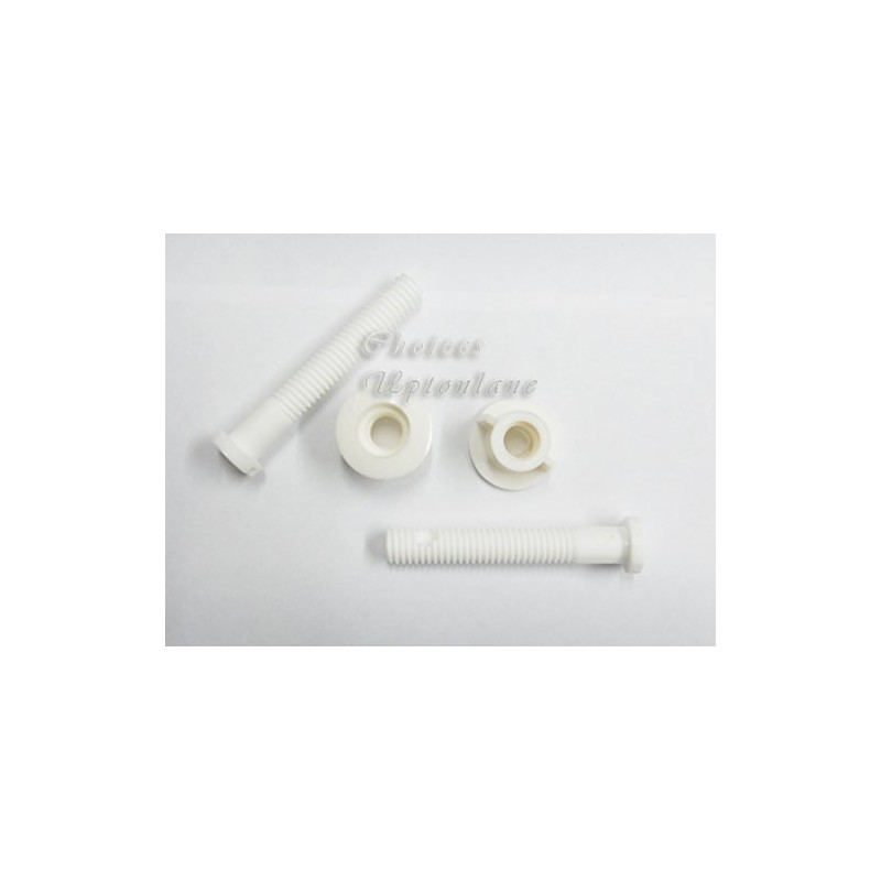 AK Toilet SEAT White Nylon Hinge Replacement Fixing Bolt Set
