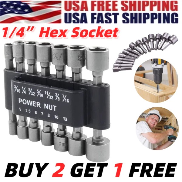 Unbranded 14PC POWER Nut Driver Drill Bit Set Socket Bit