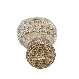 RomanticDesign Champagne Bottle Rhinestone Clutch for Women Glitter Crystal Evening Handbag Party Cocktail Wedding Purse, A-gold multicolor