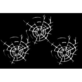 Bullet Holes Glass Art Vinyl Decal Sticker B2 Car Window Fake Realistic Décor Set of 3 Items (Cream)