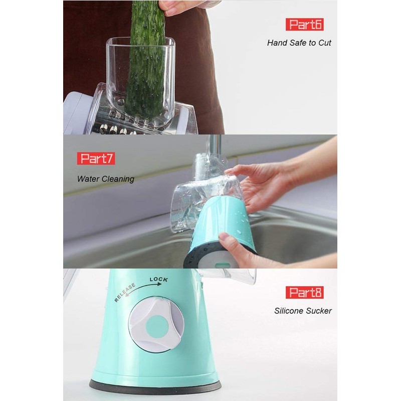 zmart Manual Vegetable Cutter Slicer Kitchen Accessories Multifunction Round Potato