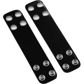 Duty Belt Keeper Double Width 1.75 inch for Belts 2 1/4 inch Wide, High Gloss Genuine Leather and Silver Chrome Snap 2 Pack