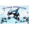 5x3 FT 'Orca Tales, Birthday Sails' Whale-Themed Birthday Backdrop -