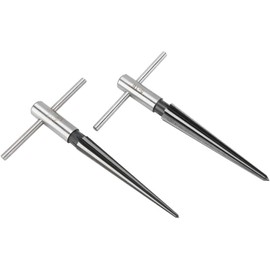 Faneta T Handle Taper Reamer Set 3-13mm(1/8''-1/2'') & 5-16mm(½"-5/8") Bridge Pin Hole Hand Held Tapered Reamers 6 Fluted Chamfer Reaming Guitar Woodworker Luthier Tool (Set of 2)