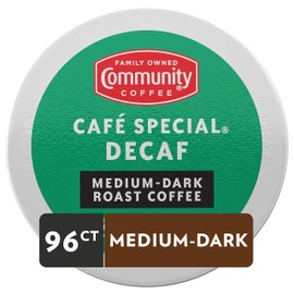 Community Coffee Café Special, 96 Count, Medium-Dark Roast Decaf Single Serve K-Cup Compatible Coffee Pods (24 Count, Pack of 4)