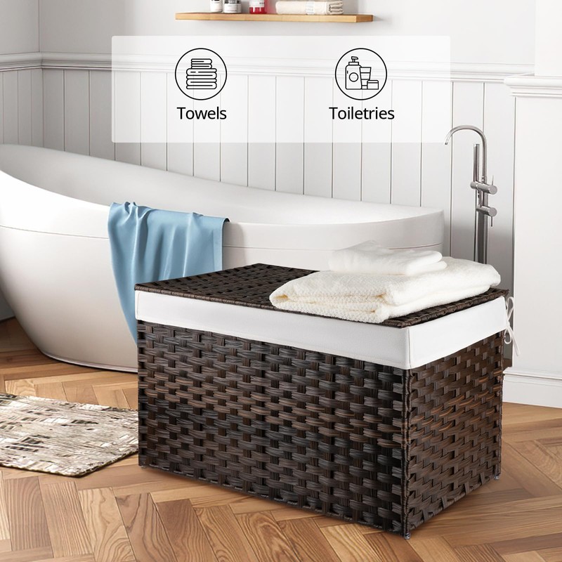 OIAHOMY Large Storage Basket with Lid, 42.3 Gallon (160L) Blanket