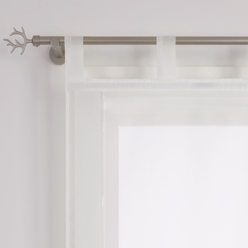 ESLIR Roman Blind with Tabs, Transparent Tab-Top Kitchen Curtains, Modern