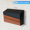 xhlokk Wall-Mount Mailbox, Walnut Wood Panel, Rust Resistant Large Capacity