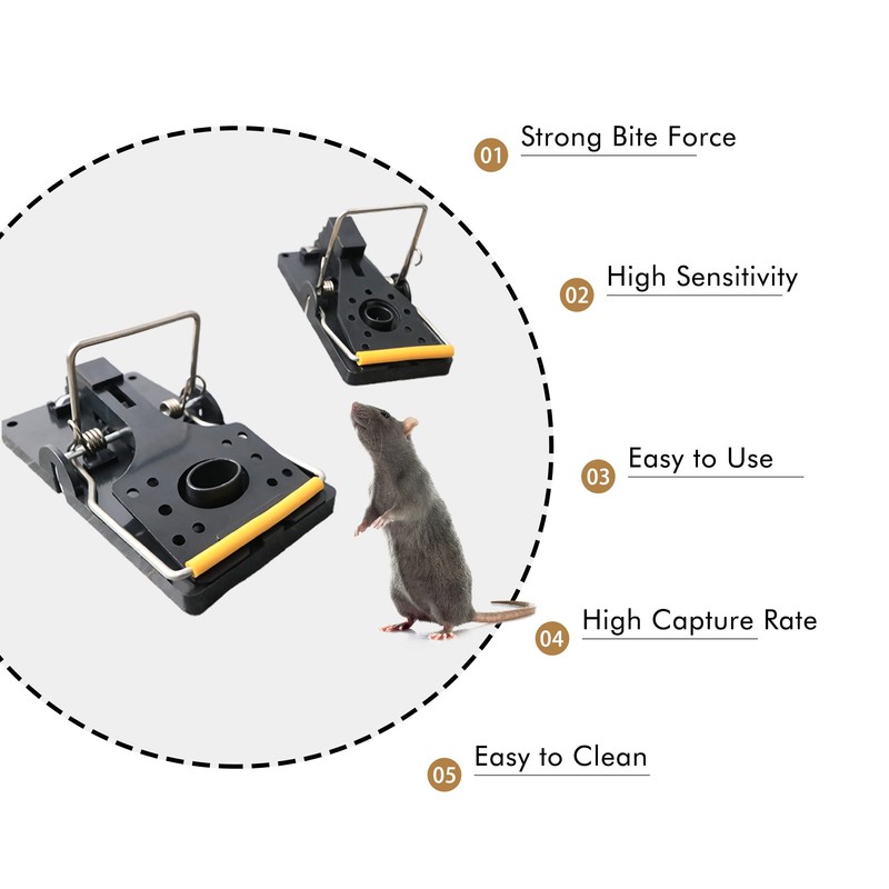 Grandpa Gus's Pest Control Large Snap Traps for Mice/Rats (6