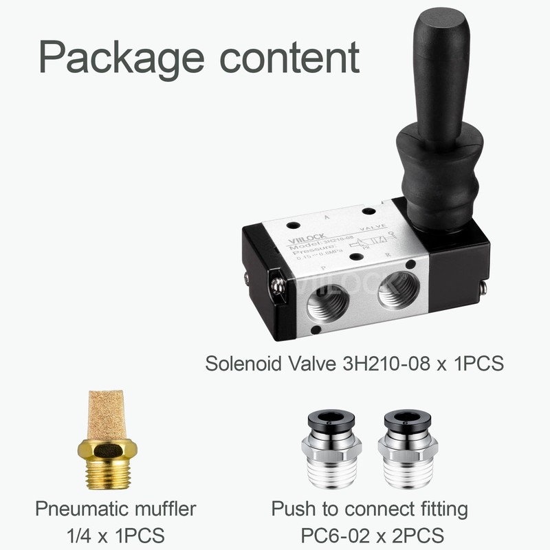 VIILOCK Pneumatic Air Hand Lever Valve, 3 Way 2 Position