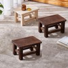ZIJIREN Wooden Footstool, Coffee Table Stool, Shoe Carrier Stool, Planting