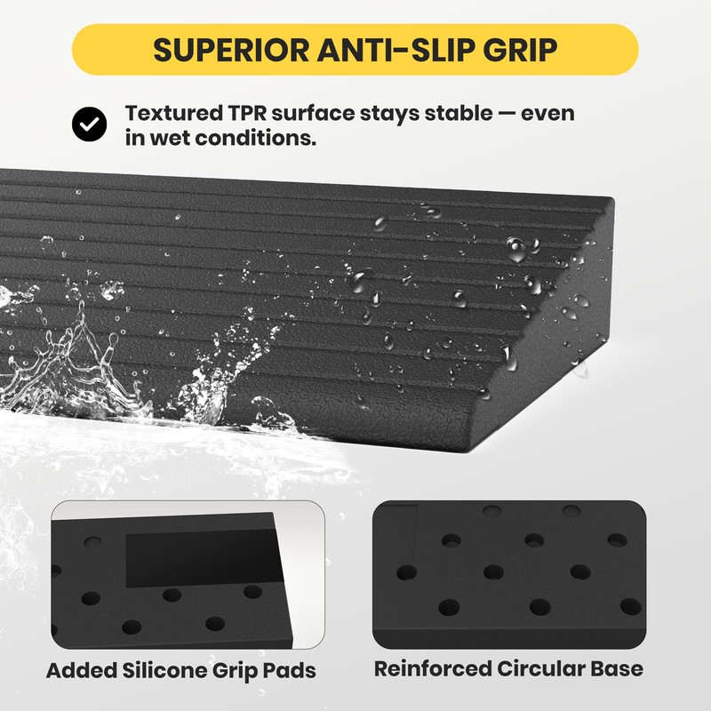 Nuvium 1 Inch Rubber Threshold Ramps for Doorways, 2 PCS