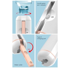 Handheld Portable Bidet - High Pressure Waterproof Travel Bidet for Women, Men with Bottle Adapter - USB-C Rechargeable Electric Hand Held Bidets Sprayer for Personal Hygiene, Baby Cleaning, Camping