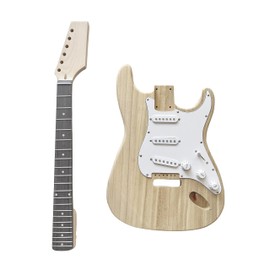 DBL ST Style DIY Electric Guitar Kit,DIY Build Your Own Guitar,6-strings with Paulownia Body and Maple Neck,DIY Guitar Kit for Beginners and Professionals