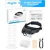 eSynic Type-C Rechargeable Magnifying Glasses Headset-Up to 13X Magnification-5 Interchangeable