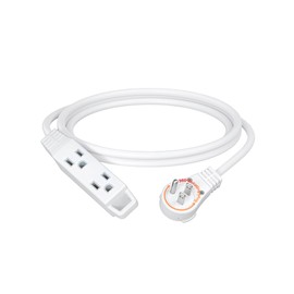 DEWENWILS 360° Rotating Flat Plug Extension Cord, 6FT Extension Cord Rotating Plug, 3 Prong 16/3C Grounded Flat Power Cable for Indoor Narrow Space, 13A/125V/1625W SJT-3, White for Christmas