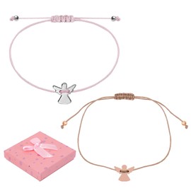 YUZHEDM 2 Stück Schutzengel Armband, mit Geschenkbox, Armband Mädchen, Kommunion Geschenke für Mädchen Kinder Taufe Kommunion Geeignet für Kinder Geburtstag, Taufgeschenke