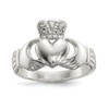 Solid 925 Sterling Silver CZ Cubic Zirconia Irish Claddagh Celtic