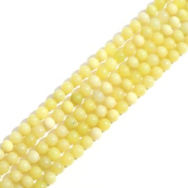 Natural Stone 8 mm Lemon Jade Round Crystal Energy Stone Beads Loose Gemstone DIY Smooth Beads for Bracelet Necklace Earrings Jewellery Making