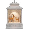 DEMDACO Distressed White Brown Deer Scene Musical LED 6 x
