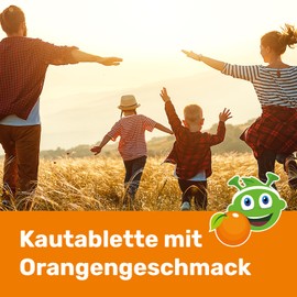 EUNOVA Junior - Multivitamin Kautabletten mit 12 Vitaminen und wichtigen Mineralstoffen - Nahrungsergänzungsmittel für Kinder ab 4 Jahren - 1 x 100 Stück