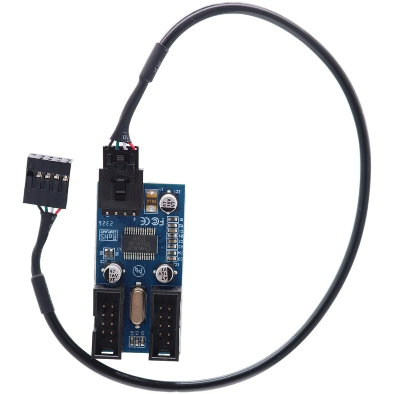 Deal4GO Motherboard 9-pin USB Header Splitter Board Male 1 to