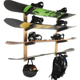 Snowboard Wall Rack Mount (Holds 4 Boards)