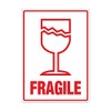 Fragile Labels With Glass Symbol - 108mm x 79mm. 500 Pre Printed Fragile Stickers On Roll.