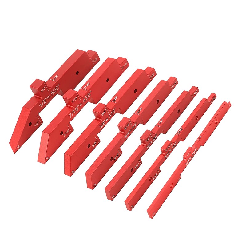 7Pcs Setup Blocks Height Gauge Set Adjustable Woodworking Carpenter Measuring