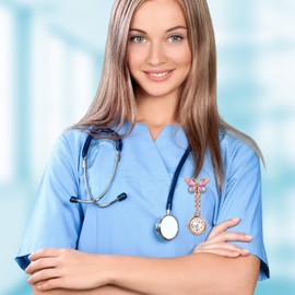 Aroncent Pin-On Hanging Nurse Watch: Easy to Read with Butterfly Decoration and Secondhand Stethoscope - Lapel Fob Pocket Badge Watches for Doctor Nurse - Purple