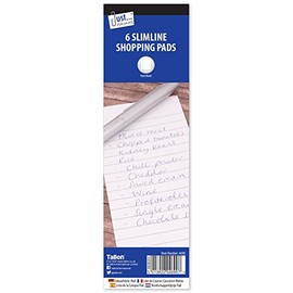 Just-Stationery 75 x 210 mm Lined Paper Shopping Pad (Pack of 6)