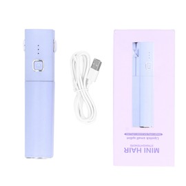 Mini Hair Straightener Portable Straight Curly Hair Flat Iron Rechargeable Styling Wand for Home and Travel Purple