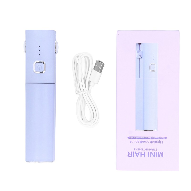 Mini Hair Straightener Portable Straight Curly Hair Flat Iron Rechargeable