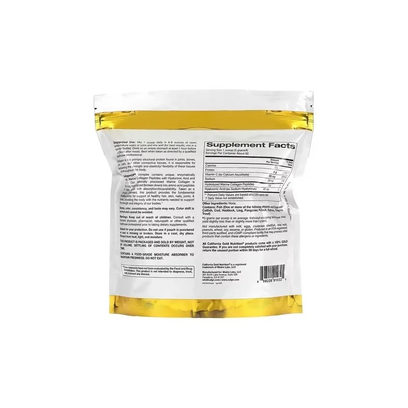 Colágeno Marino Hidrolizado A Hialurónico Y Vitamina C 464gr
