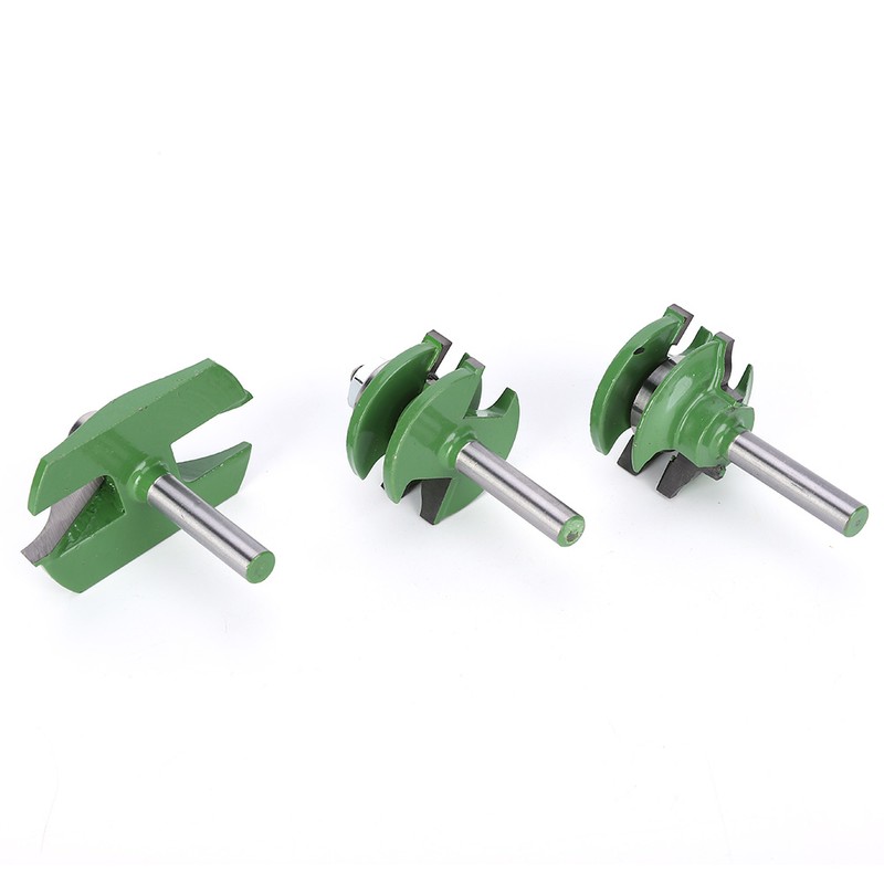 3Pcs 8-Shank Cutter Drill Set T Shape Wood Milling Cutter