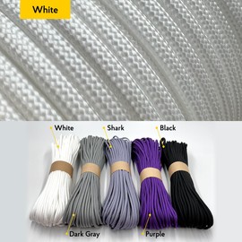 EdcX Paracord 4mm, 35+ Solid Colors (10m, 15m, 30m, 50m, 100m, 300m) | Ideal for Crafting, DIY, Camping, Survival, Outdoor | 100% Nylon Rope 4mm | Tactical Cord 550 Type III (White, 30 m)
