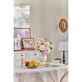 TINGE TIME Pink Artificial Flowers Combo Box Set, Silk Dahlia Fake Peony Roses with Stems for DIY Bridal Wedding Bouquets Baby Shower Floral Arrangements Centerpiece Table Party Home Decorations