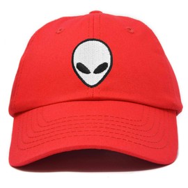 DALIX Alien Head Baseball Cap Mens and Womens Hat in Red