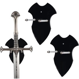 NIYATA Pack of 2 Sword Wall Mount Acrylic Black Sword Holder Wall for Katana, Dagger & Axe, Transparent Sword Hanging for Wall Mounting, Sword Stand Decoration