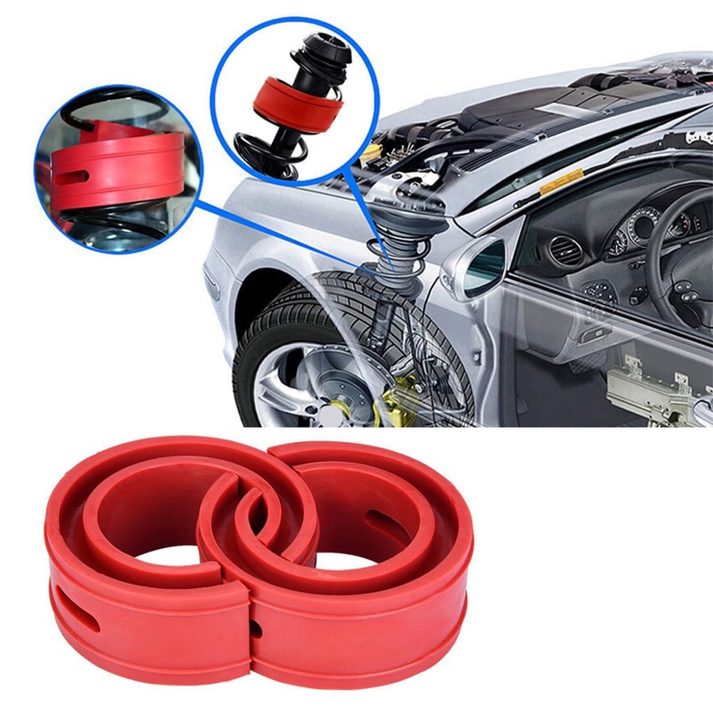2pcs Red Car Shock Absorber, Car Spring Assistors Car Coil