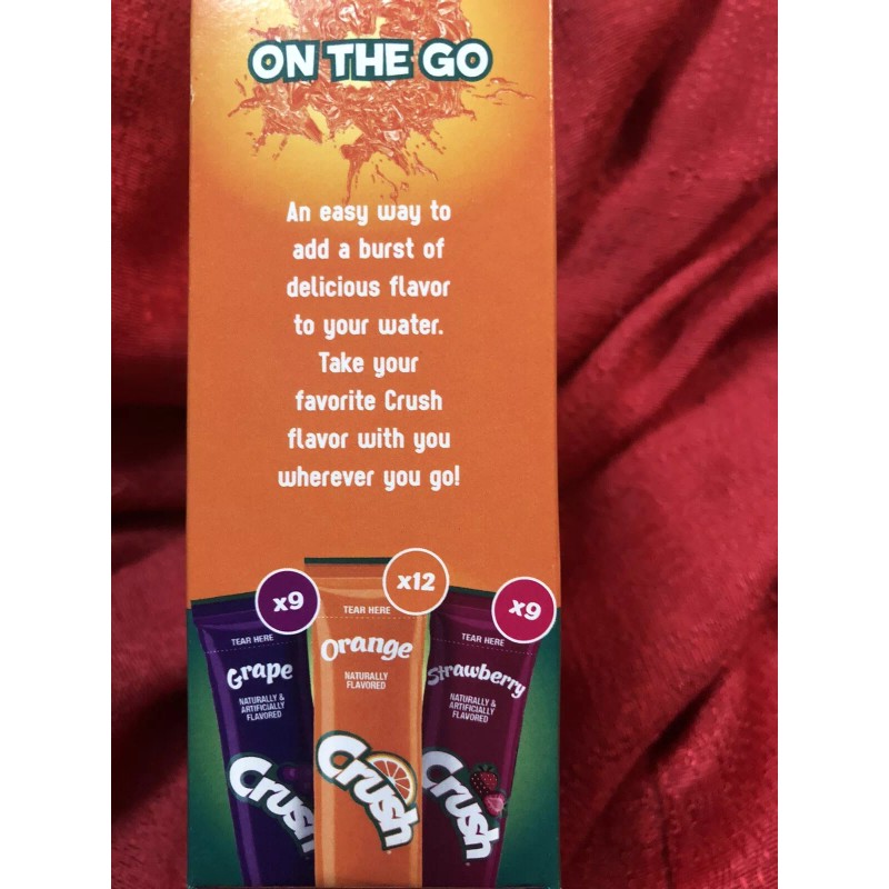Crush Flavors ~ 30 Sticks ~ Zero Sugar ~ Water