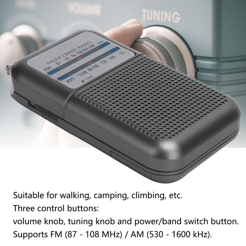 DE-333 Portable Radio AM/FM Receiver Pocket Size 2 Band High