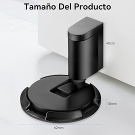 Tope de Puerta Magnético Negro, Set de 2PCS con Altura Ajustable, Retenedor Silencioso sin Perforación Para Hogar,Oficina,Dormitorio, Incluye 2 Llaves Hexagonales Extra para Instalación Fácil