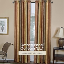 Ombre Panel Light Filtering Semi-Sheer Window Curtain - 84 Inch Length, 50 Inch Width - Autumn- Light Filtering Soft Polyester Drapes for Bedroom Living & Dining Room by Achim Home Decor(Pack of 1)