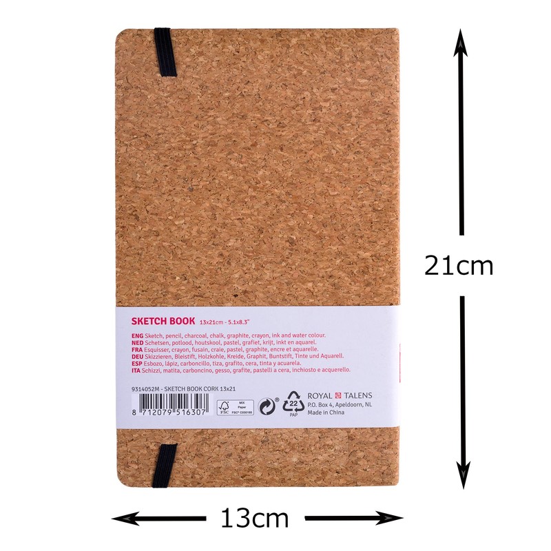 Talens Art Creation 9314052M Cork Sketchbook, 13 x 21 cm,