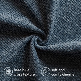 a moment Dark Blue Chenille Throw Pillow Covers 16x16 Inch Pack of 2 Modern Decorative Throw Pillow Covers Farmhouse Cross Covers Home Decor for Sofa Bedroom Living Room