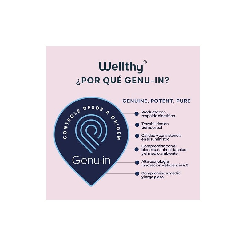 Wellthy Colageno Hidrolizado Puro 750g Péptidos Colágeno Bioactivos Genu Porciones